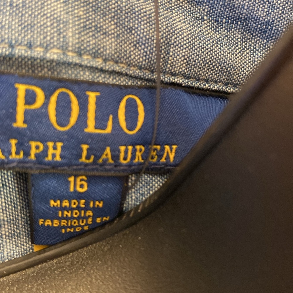 Polo Ralph Lauren NWT Blue Denim Kids Dress size 16 - Picture 6 of 7